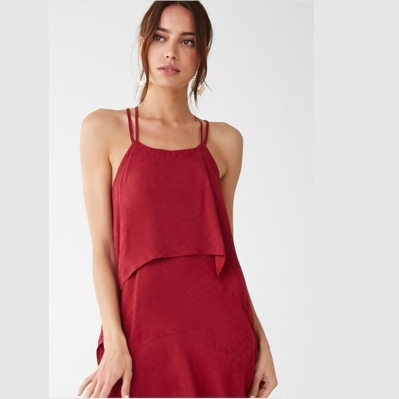 NWT Red Strappy Crisscross Geometric Maxi Dress - Picture 4 of 8